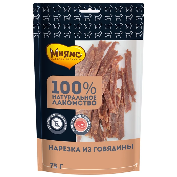 Лакомство для собак Мнямс Нарезка из говядины 170593