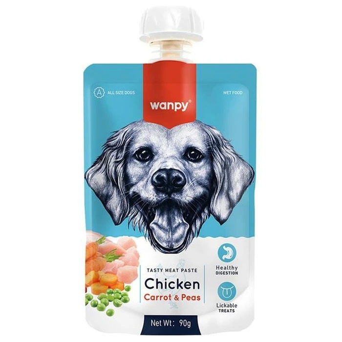 Wanpy Dog Лакомство для собак Мясной мусс из курицы и моркови с горохом RA-62