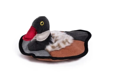 Игрушка для собак WOGY Утка с меховой вставкой 23 см, ринговая ткань 2024-4478