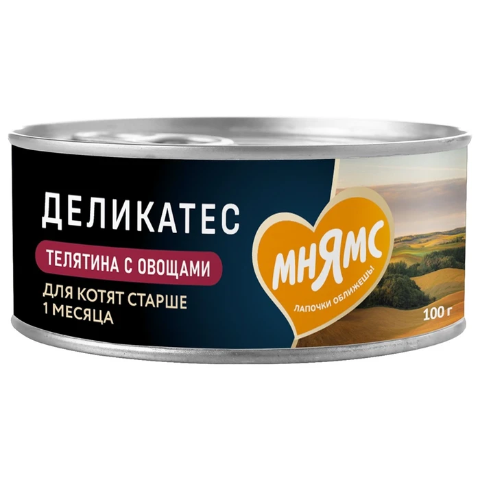 Консервы Мнямс для котят с 1 месяца с телятиной и овощами Паштет по-бельгийски 176649