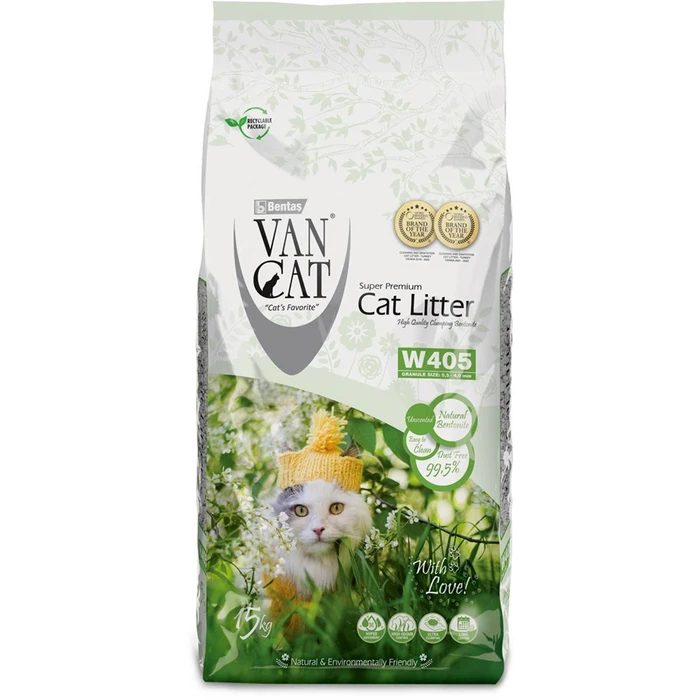 Комкующийся наполнитель VAN CAT для крупных и длинношерстных кошек без пыли Natural Standart 20245