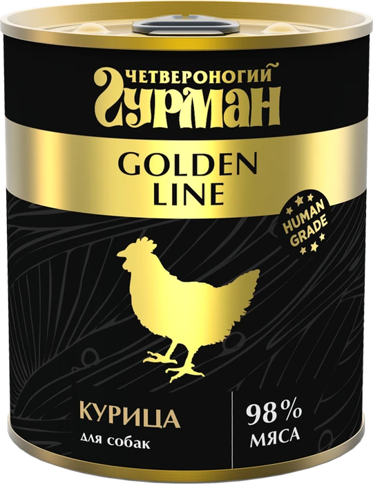 Консервы для собак Четвероногий гурман натуральная курица в желе Golden Line 340 гр