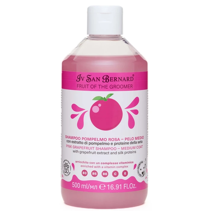 Шампунь Iv San Bernard для шерсти средней длины с протеинами шелка Fruit of the Grommer Pink Grapefruit FRUSHAPOM500