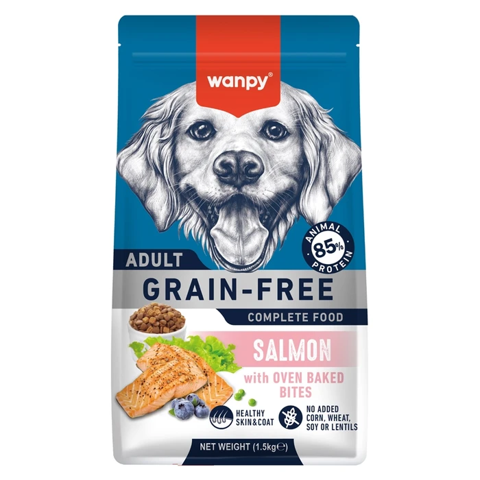 Беззерновой сухой корм Wanpy Dog для взрослых собак всех пород с лососем ADULT DOG SALMON DFF-03315