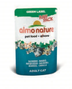 Пауч ALMO NATURE Green label Cat Mackerel 75% мяса для взрослых кошек "Макрель" 23214