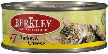 Консервы BERKLEY Adult Turkey Cheese №7 для взрослых кошек с индейкой и сыром 75106