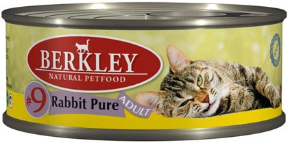 Консервы BERKLEY Adult Rabbit №9 для взрослых кошек с кроликом 75108/22034