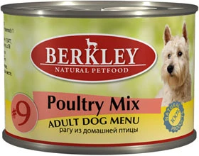 Консервы BERKLEY Adult Poultry Mix №9 для собак "Рагу из птицы цыпленок, индейка и утка" 75005