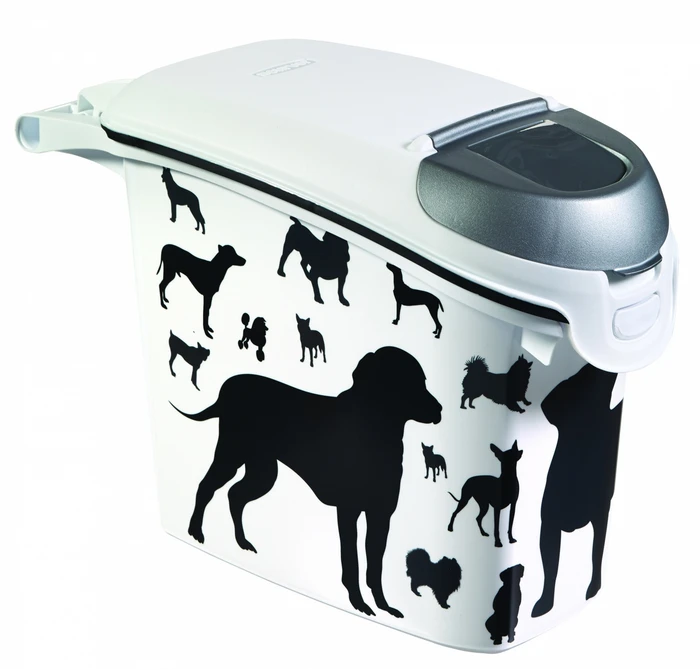 Контейнер для корма Curver PetLife  Собаки  черно-белый, на 6кг/15л, 23*50*36см 18596