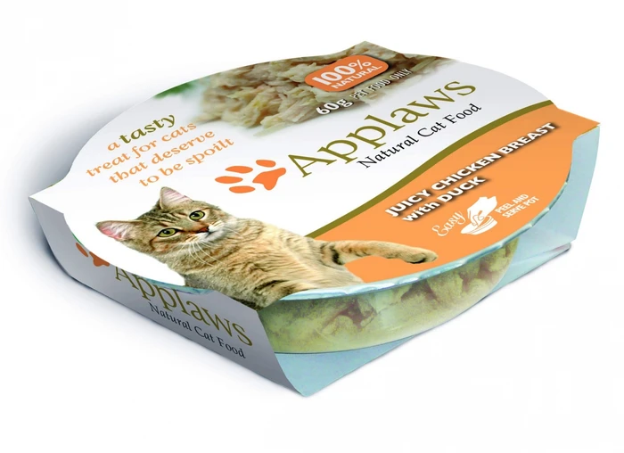 Консервы APPLAWS для взрослых кошек Сочная куриная грудка с уткой Cat Juicy Chicken Breast with Duck 24381