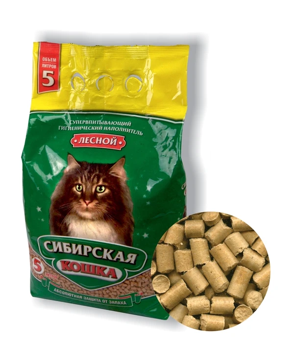 Древесный наполнитель Сибирская кошка Лесной 26278