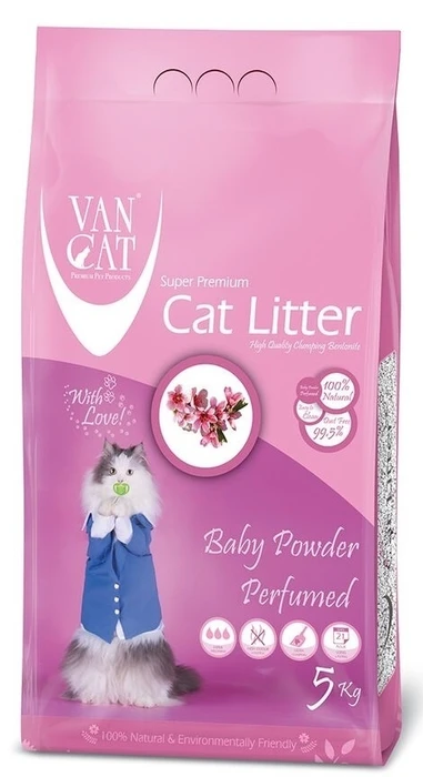Комкующийся наполнитель VAN CAT Baby Powder с ароматом детской присыпки без пыли