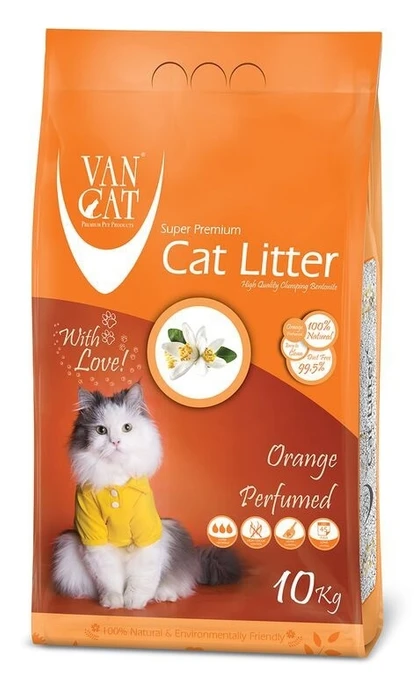 Комкующийся наполнитель VAN CAT Orange с ароматом апельсина без пыли