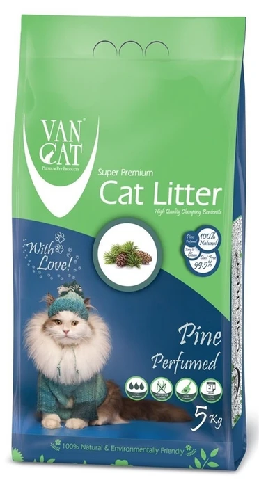 Комкующийся наполнитель VAN CAT Pine с ароматом соснового леса без пыли