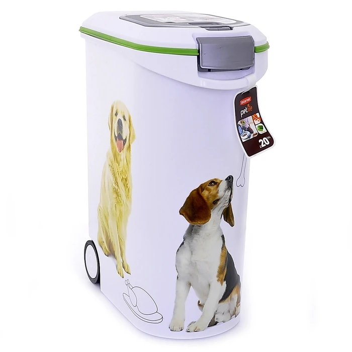 Контейнер для корма Curver PetLife  с колесами и ковшиком, на 20кг/54л, 28*49*60см 18594