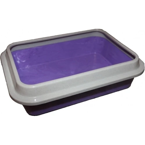 Туалет для кошек "Сибирская кошка" глубокий с бортиком, 37x27x9.5 см 26302