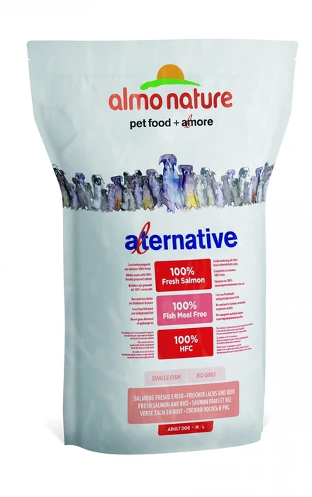 Сухой корм ALMO NATURE Alternative Fresh Salmon and Rice для собак средних и крупных пород со свежим лососем и рисом 50% мяса 10768