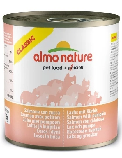 Консервы ALMO NATURE Classic Adult Salmon and Pumkin для взрослых кошек с лососем и тыквой 20070
