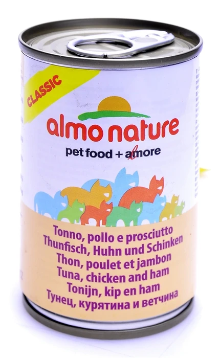 Консервы ALMO NATURE Classic Adult Tuna Chicken and Нam для взрослых кошек тунец с курицей и ветчиной 20078