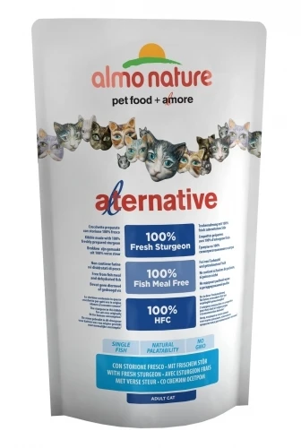 Сухой корм ALMO NATURE Alternative Sturgeon/Rice для взрослых кошек со свежим осетром 20633