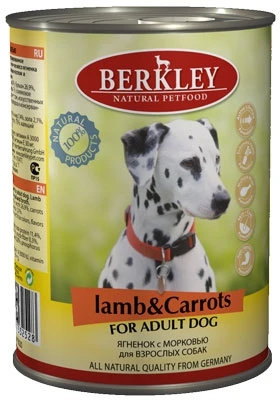 Консервы BERKLEY Adult Lamb Carrots для собак с ягненком и морковью 12633