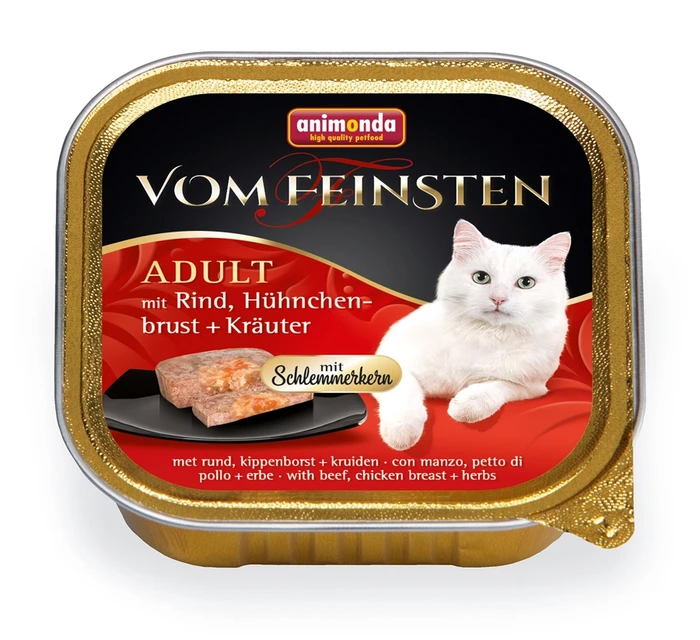 Консервы ANIMONDA Vom Feinsten Adult для взрослых кошек с говядиной, куриной грудкой и травами 83264/48954