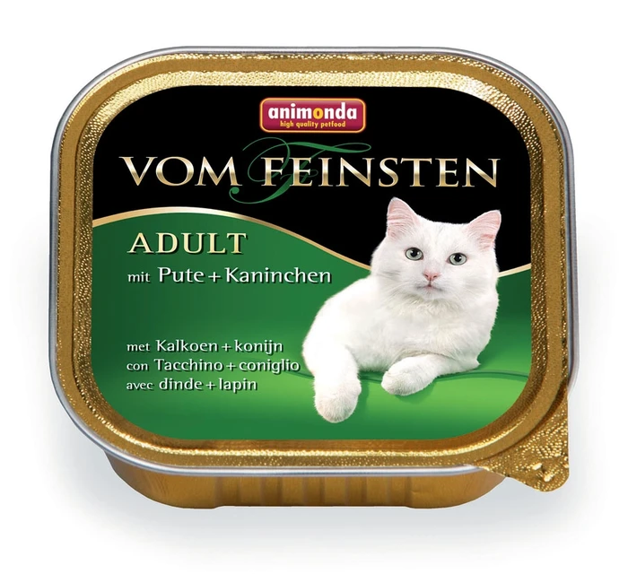 Консервы ANIMONDA Vom Feinsten Adult для взрослых кошек с индейкой и кроликом 83442/22022