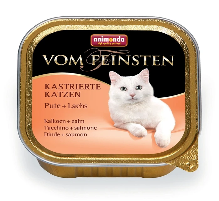 Консервы ANIMONDA Vom Feinsten Adult для кастрированных кошек с индейкой и лососем 83855/23434