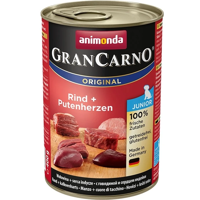 Консервы ANIMONDA GranCarno Original Junior для щенков с говядиной и сердцем индейки 82728