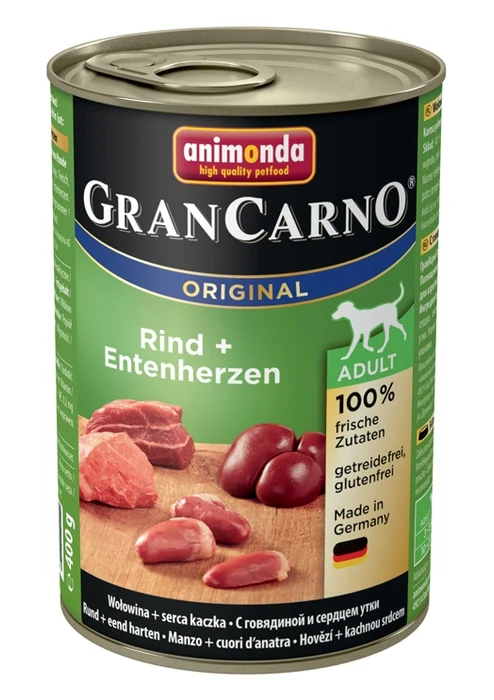Консервы ANIMONDA GranCarno Original Adult для собак с говядиной и сердцем утки 82746