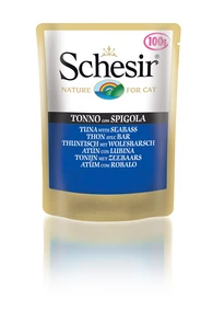 Пауч SCHESIR для взрослых кошек с тунцом и окунем в желе 132.С565