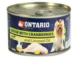 Консервы ONTARIO для собак малых пород с мясом гуся и клюквой 46639