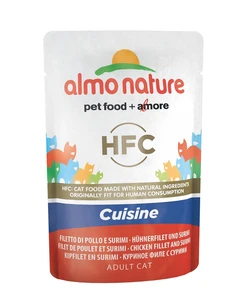 Пауч ALMO NATURE для взрослых кошек с куриным филе и cурими HFC Classic Cuisine – Chicken Fillet and Surimi 20478