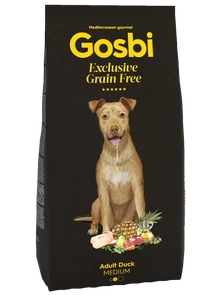 Беззерновой cухой корм GOSBI Exclusive GF для взрослых собак средних пород с уткой 11017