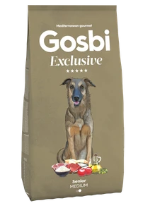 Низкозерновой cухой корм GOSBI Exclusive для пожилых собак средних пород с курицей, ягненком и рыбой 9696