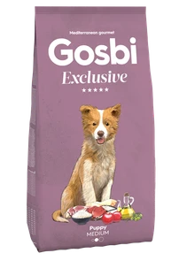 Низкозерновой cухой корм GOSBI Exclusive для щенков средних пород с курицей, рыбой и ягненком 11031