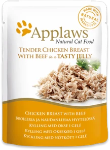 Пауч APPLAWS для взрослых кошек кусочки курицы и говядины в желе Chicken with beef in jelly 24368