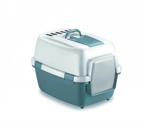 Туалет закрытый Stefanplast WivaCat Blu Acciaio/Bianco, 55*40*40 см с угольным фильтром 48703