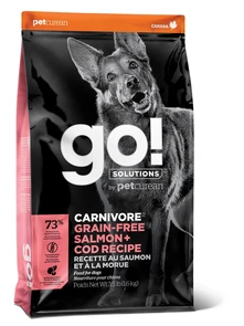 Беззерновой сухой корм GO! NATURAL Holistic New для щенков и собак c Лососем и Треской (GO! CARNIVORE GF Salmon + Cod Recipe DF 34/16)