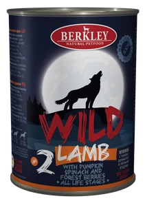 Консервы BERKLEY WILD LAMB № 2 для щенков и собак Ягненок с тыквой, шпинатом и лесными ягодами 75081