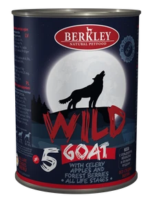 Консервы BERKLEY WILD COAT № 5 для щенков и собак Коза с сельдереем, яблоками и лесными ягодами 75084