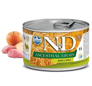 Консервы низкозерновые FARMINA ND DOG ANCESTRAL GRAIN BOAR/APPLE MINI для взрослых собак малых пород с кабаном и яблоком 1251/10847