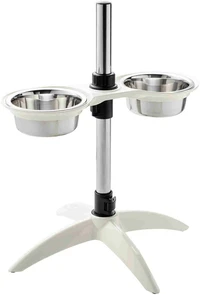 Миски на штативе SuperDesign Верона из нержавеющей стали 2х0,9 л / 45 см 59277