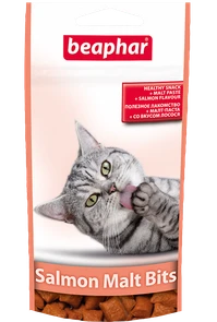 Лакомство для вывода шерсти для кошек Beaphar Malt Bits с мальт-пастой со вкусом лосося 20537