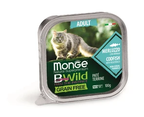 Консервы беззерновые Monge BWild для кошек из трески с овощами (Grain Free Adult Cat Codfish with vegetables) 70012867
