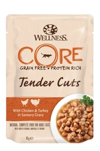 Беззерновые паучи Wellness Core для кошек нарезка из курицы с индейкой в соусе Core Tender Cuts Chicken/Turkey 10665