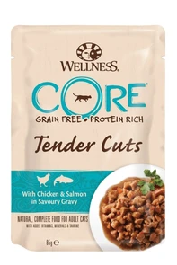 Беззерновые паучи Wellness Core для кошек нарезка из курицы с лососем в соусе Core Tender Cuts Chicken/Salmon 10660