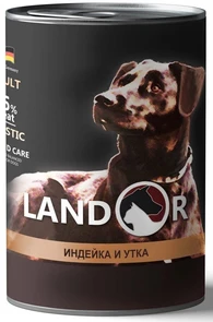Консервы LANDOR для собак с индейкой и уткой Turkey and Duck