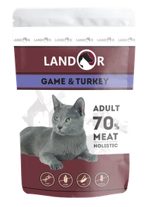 Пауч Landor для взрослых кошек с куропаткой и индейкой Adult Cat Game and Turkey