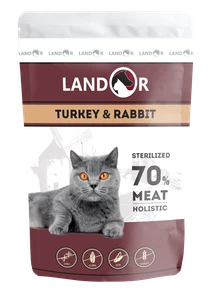 Пауч Landor для стерилизованных кошек с индейкой и кроликом Sterilized Cat Turkey and Rabbit